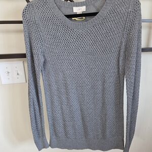 LOFT Textured Knit Gray Sweater